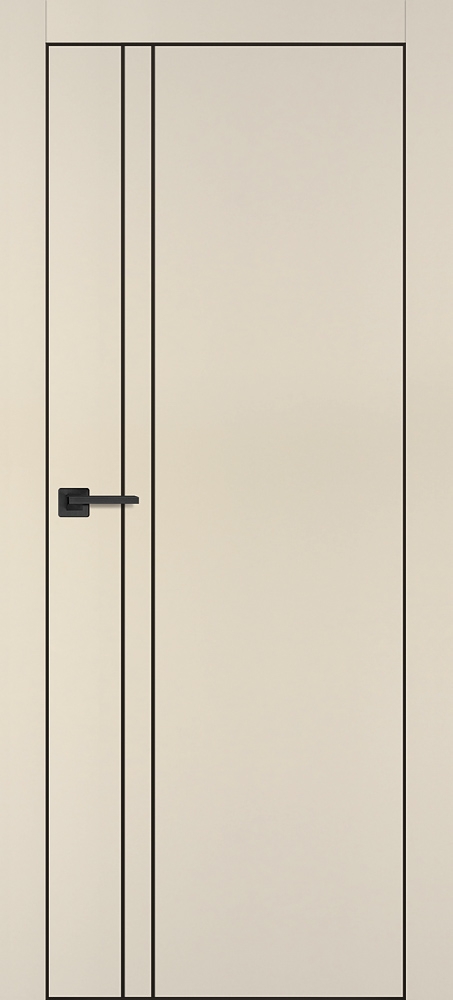 Межкомнатная дверь PX-20  черная кромка с 4-х ст. Бежевый матовый