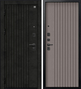 Товар Дверь V-15 Черный муар + Бетон темный - Софт ясень грей DIS007351