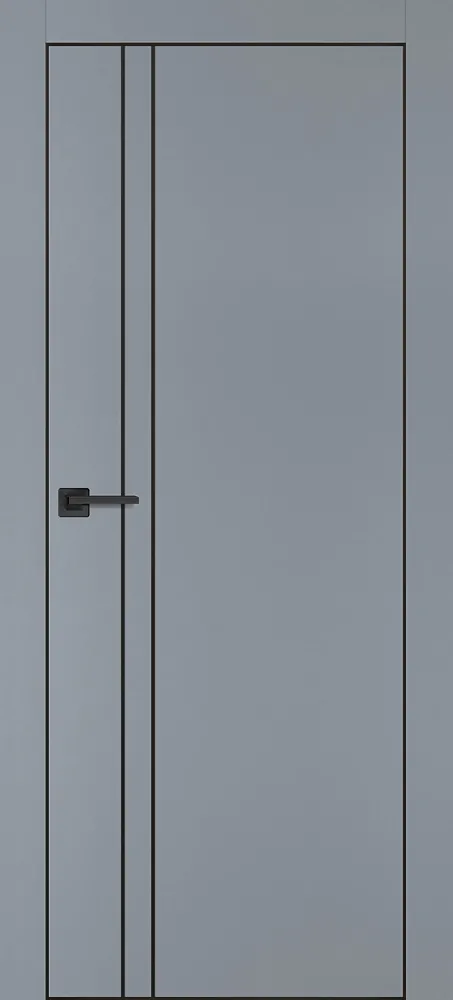 Межкомнатная дверь PX-20  черная кромка с 4-х ст. Серый матовый